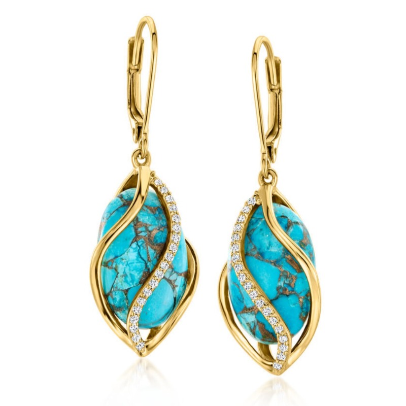 Women's Bohemian Exotic Blues Textured Earrings, Perfect for Vacations